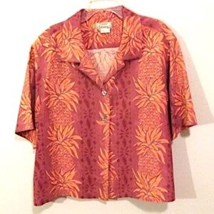 VTG Tommy Bahama Cropped Hawaiian Shirt, Size L